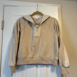 Z Supply Half Zip, Size Small, Tan and Cream
